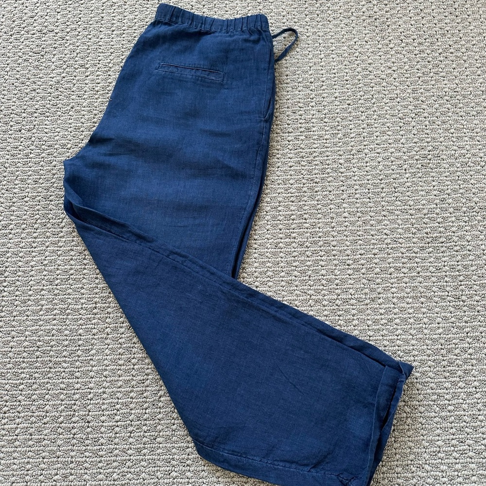 Mango Deep Blue Drawstring Pants